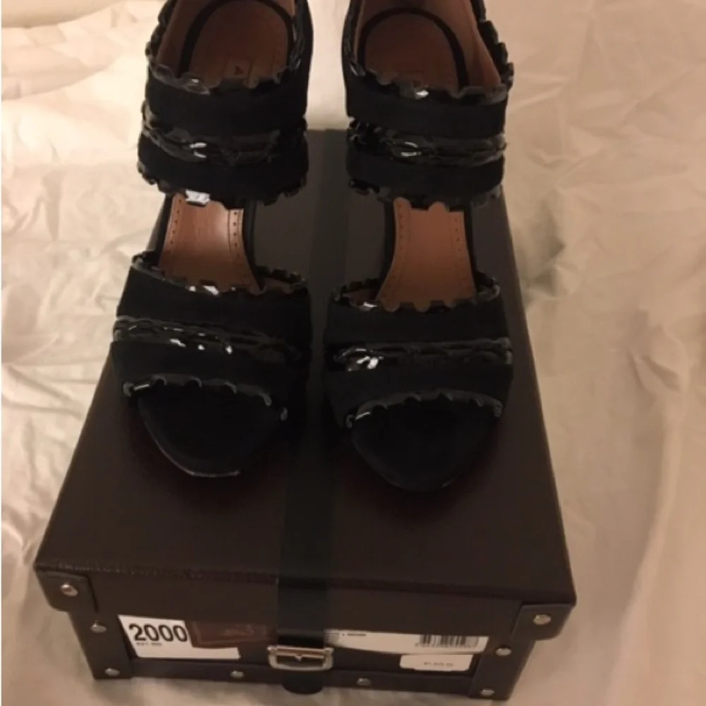 Azzedine Alaia black suede & patent leather heels size 38 - Picture 12 of 13